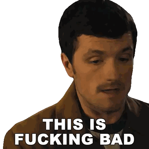 Man In Brown Jacket With Fucked Up Face Sticker
