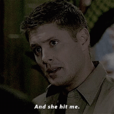 Man In Brown Shirt Talking On Cell Phone She Hit Me GIF
