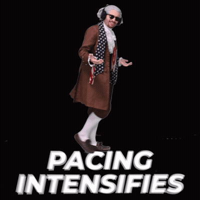 Man In Brown Suit Pacing Intensifies GIF