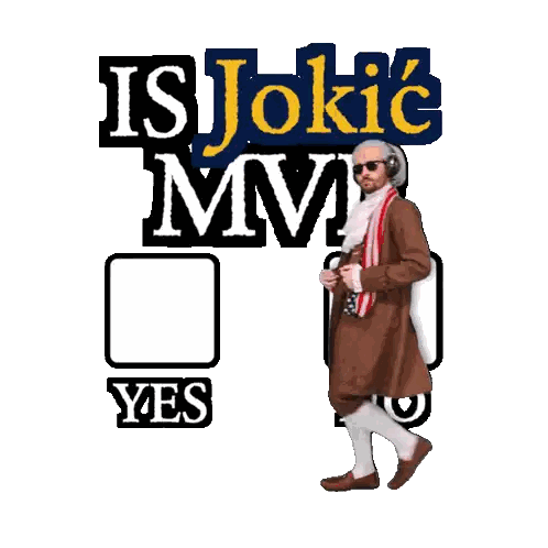 Man In Brown Suit Standing In Front Of Isjokic MVP Sign Sticker