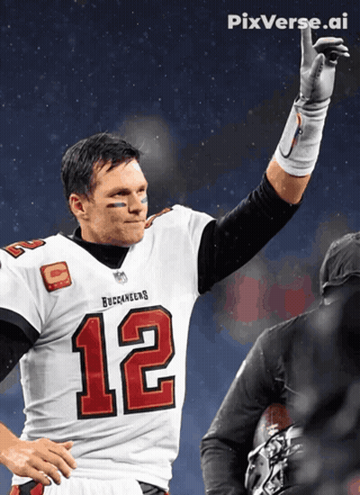 Man In Buccaneers Jersey Raising Hand GIF