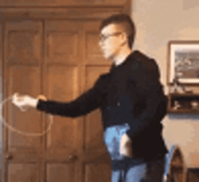Man In Buffalo Bills Hoodie Holding Food Box GIF