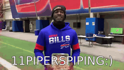 Man In Buffalo Bills Hoodie Holding Food Box GIF