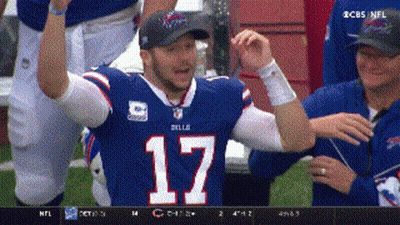 Man In Buffalo Bills Jersey Number 17 GIF