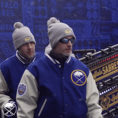 Man In Buffalo Sabres Jacket GIF