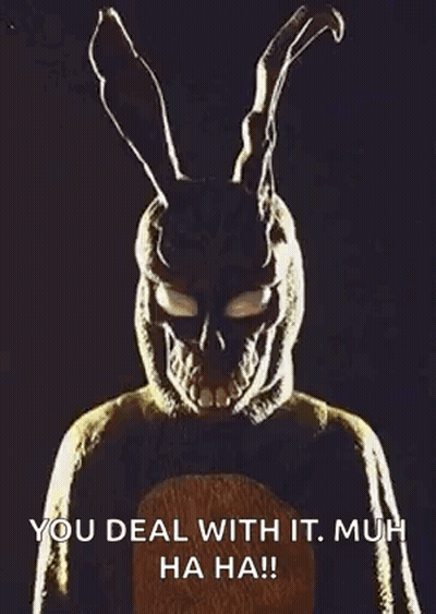Man In Bunny Mask Says You Deal With It Much Ha Ha GIF