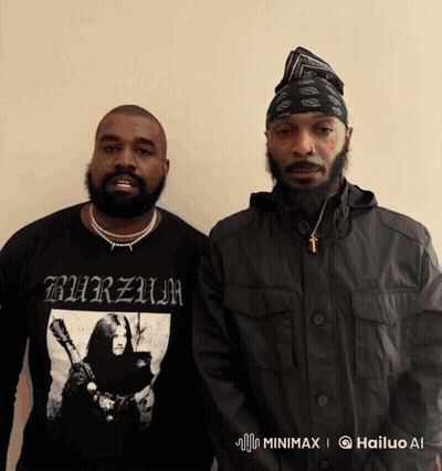 Man In Burzum Shirt Standing Next To Another GIF