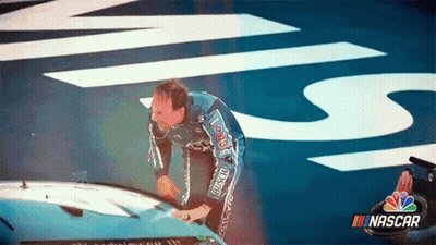Man In Busch Shirt Next To Race Car GIF