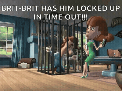 Man In Cage Brit-Bri Locked Up Time Out GIF