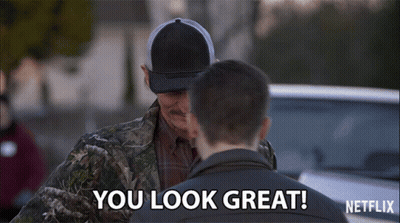 Man In Camo Jacket Saying You Look Great GIF