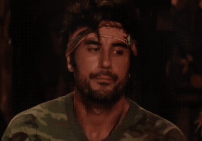 Man In Camouflage Shirt And Bandana GIF