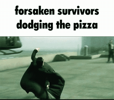 Man In Cape Dodging Pizza With Helicopter GIF