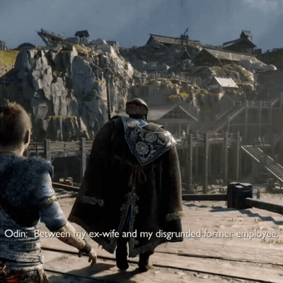Man in Cape Holding Another Man's Hand in Video Game