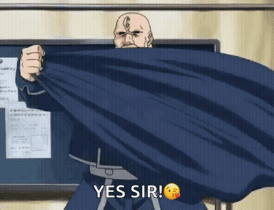 Man In Cape Holding Blue Cloth Saying Yes Sir GIF