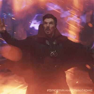 Man In Cape Standing At Fire #Spidermannowwayhome GIF