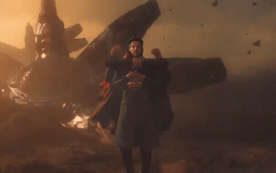Man In Cape Stormy Sky GIF