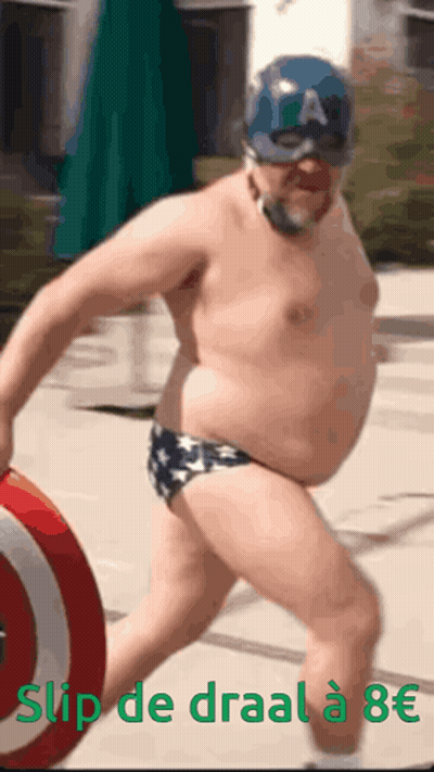 Man In Captain America Costume Holding Red And White Circle GIF