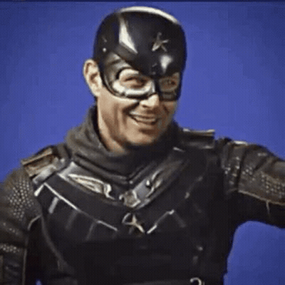 Man In Captain America Costume Making Funny Face GIF
