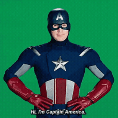 Man In Captain America Costume Saying Hi GIF
