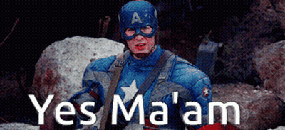 Man In Captain America Costume Saying Yes Ma'am GIF