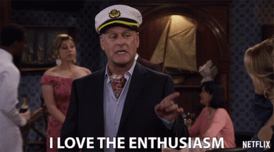 Man In Captain Hat Says I Love The Enthusiasm GIF
