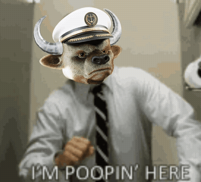 Man In Captain Hat Says I'm Poopin Here GIF