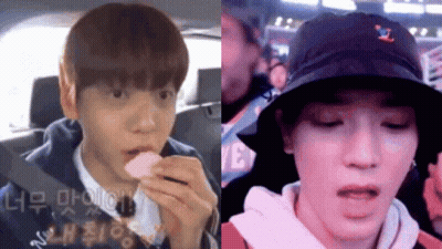 Man In Car Eating Food, Another Man In Hat GIF