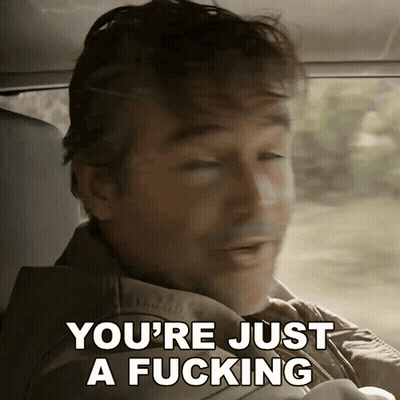 Man In Car Eyes Closed Says You're Just A Fucking GIF