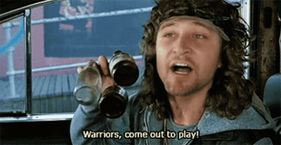 Man In Car Holding Beer Says Warriors Come Out To Play GIF
