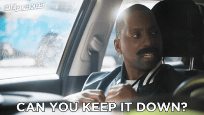 Man In Car Saying Can You Keep It Down GIF