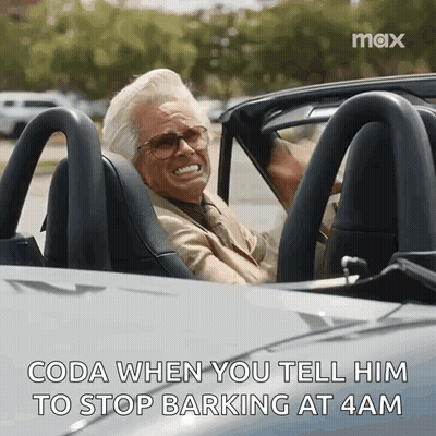 Man In Car Saying Coda When You Tell Him To Stop Barking At 4 AM GIF