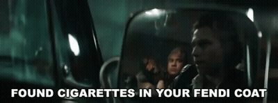 Man In Car Saying Found Cigarettes In Your Fendi Coat GIF