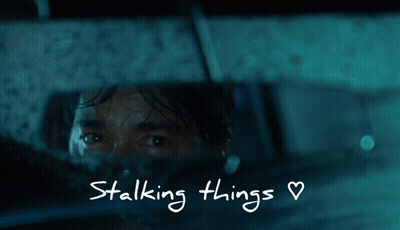 Man In Car Saying Stalking Things GIF