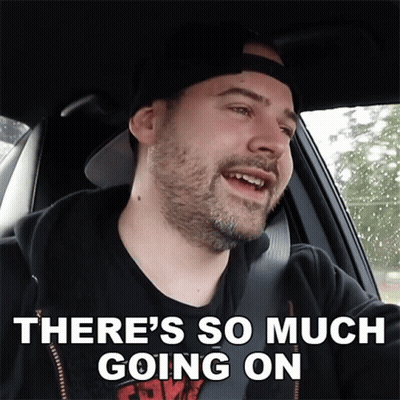 Man In Car Saying There's So Much Going On GIF