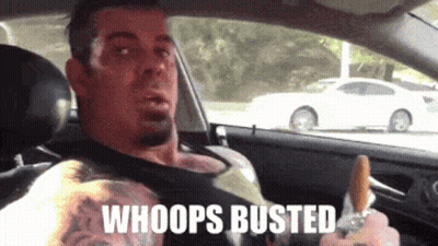 Man In Car Saying Whoops Busted GIF
