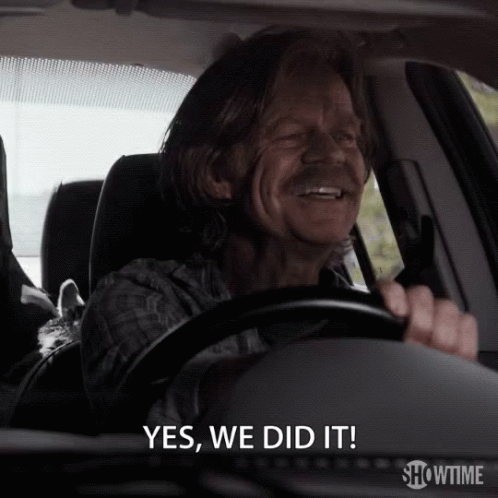 Man In Car Saying Yes We Did It GIF