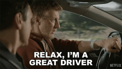 Man In Car Says Relax I'm A Great Driver GIF