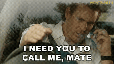 Man In Car Talking On Cell Phone Saying I Need You To Call Me Mate GIF
