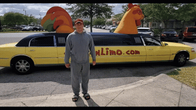 Man In Car With Cigarette Saying Ur Uber Is Here GIF