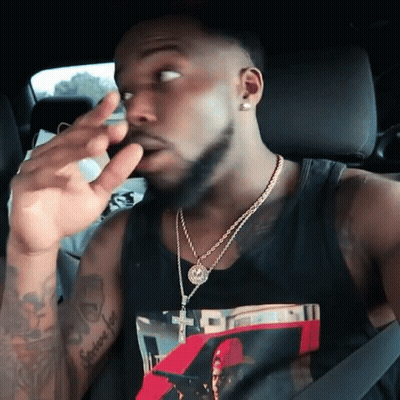 Man In Car With Faithful Love Tattoo GIF