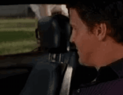 Man In Car With Hello On Face GIF