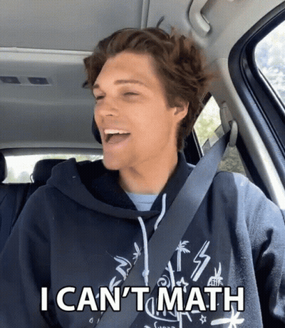 Man In Car With I Can't Math Shirt GIF