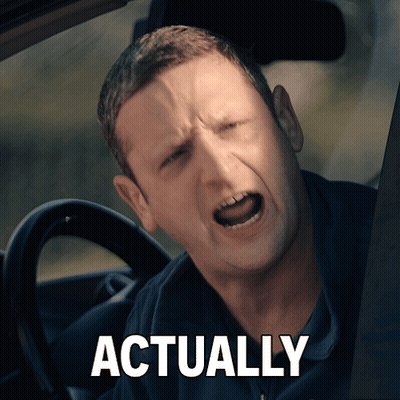 Man In Car With Mouth Open Saying Actually GIF