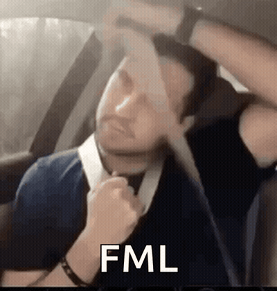 Man In Car With Seat Belt Funny Face GIF