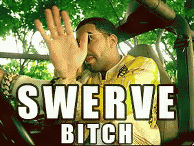 Man In Car With Swerve Bitch Text GIF