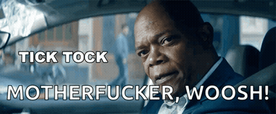 Man In Car With Tick Tock Motherfucker Woosh GIF