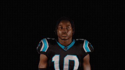 Man In Carolina Panthers Jersey Smiling Nah GIF