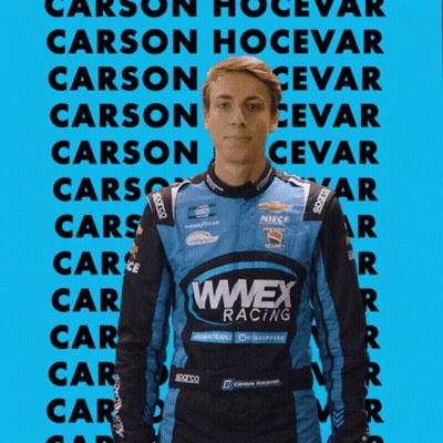 Man In Carson Racing Uniform Fist Bumping GIF