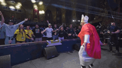 Man In Catholic Church Pope Costume Dancing GIF