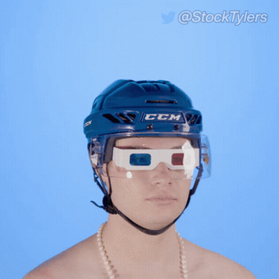 Man In CCM Helmet And 3D Glasses Saying Wagml GIF